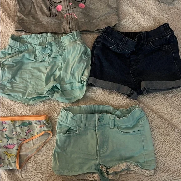 GAP Kids Gray Hoodie with Blue and Denim Shorts Set - Picture 3 of 4